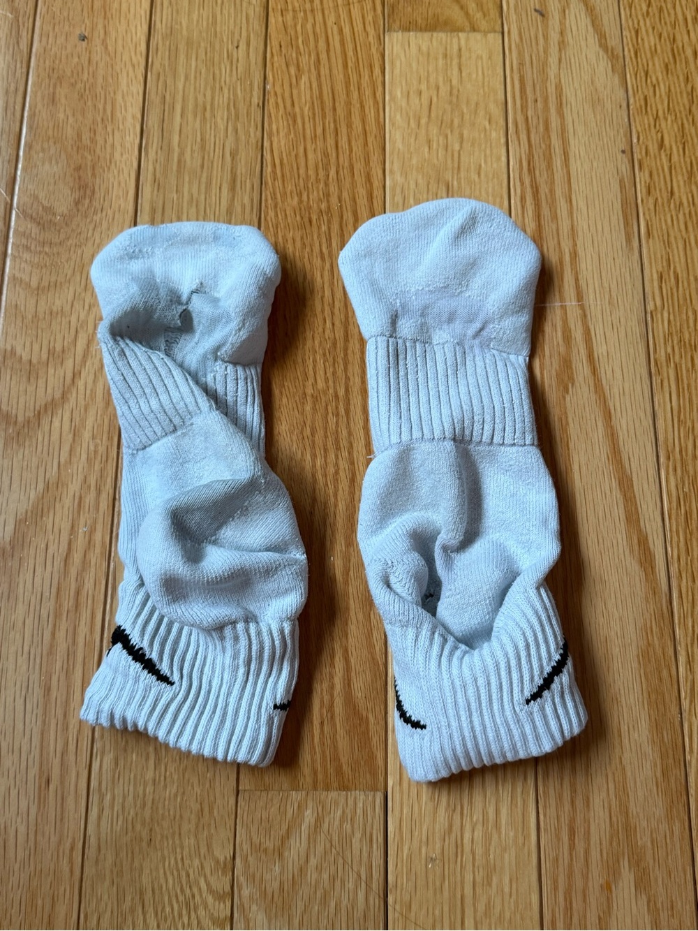 very worn nike socks with holes